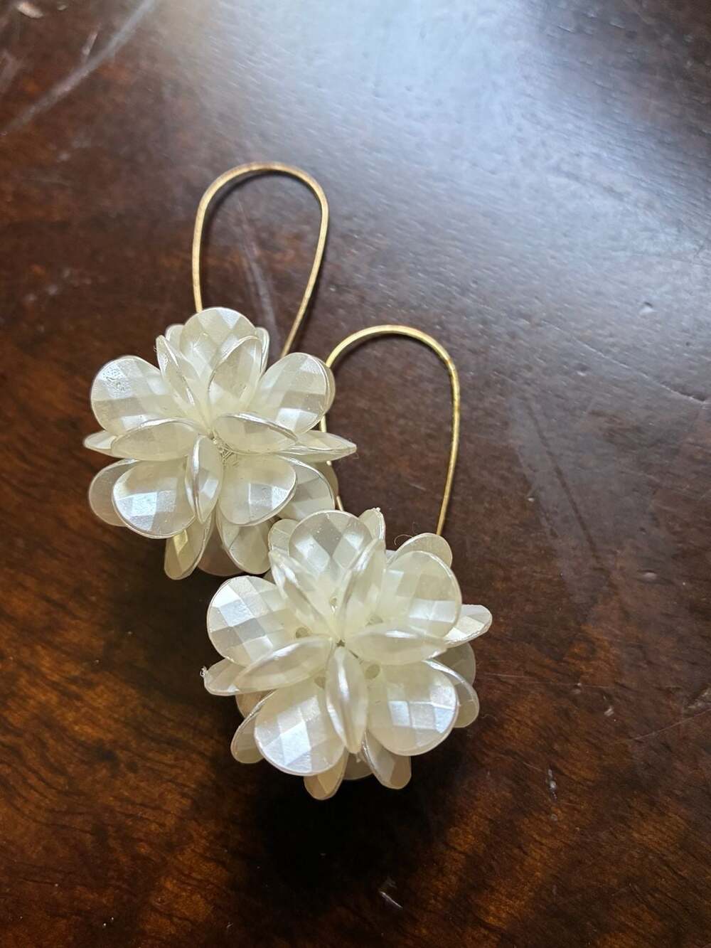 Southern Living x Borrowed & Blue White Lucite Flower Ball Drop Earrings